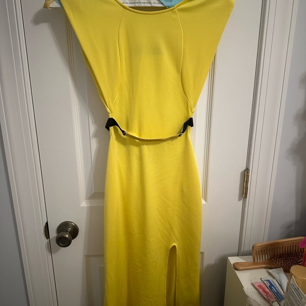 Banjul Yellow Sheath Maxi Dress for Cocktail Nights
